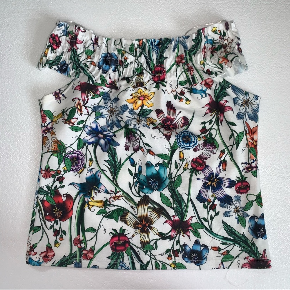 Zara Floral Off the Shoulder Top